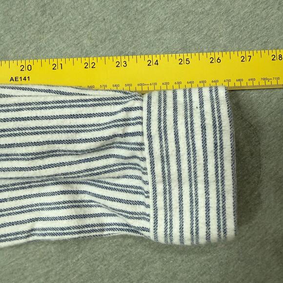 Lee Valley Ireland Grandfather Shirt Mens XL Blue Striped The Orig Flannel - Picture 4 of 6